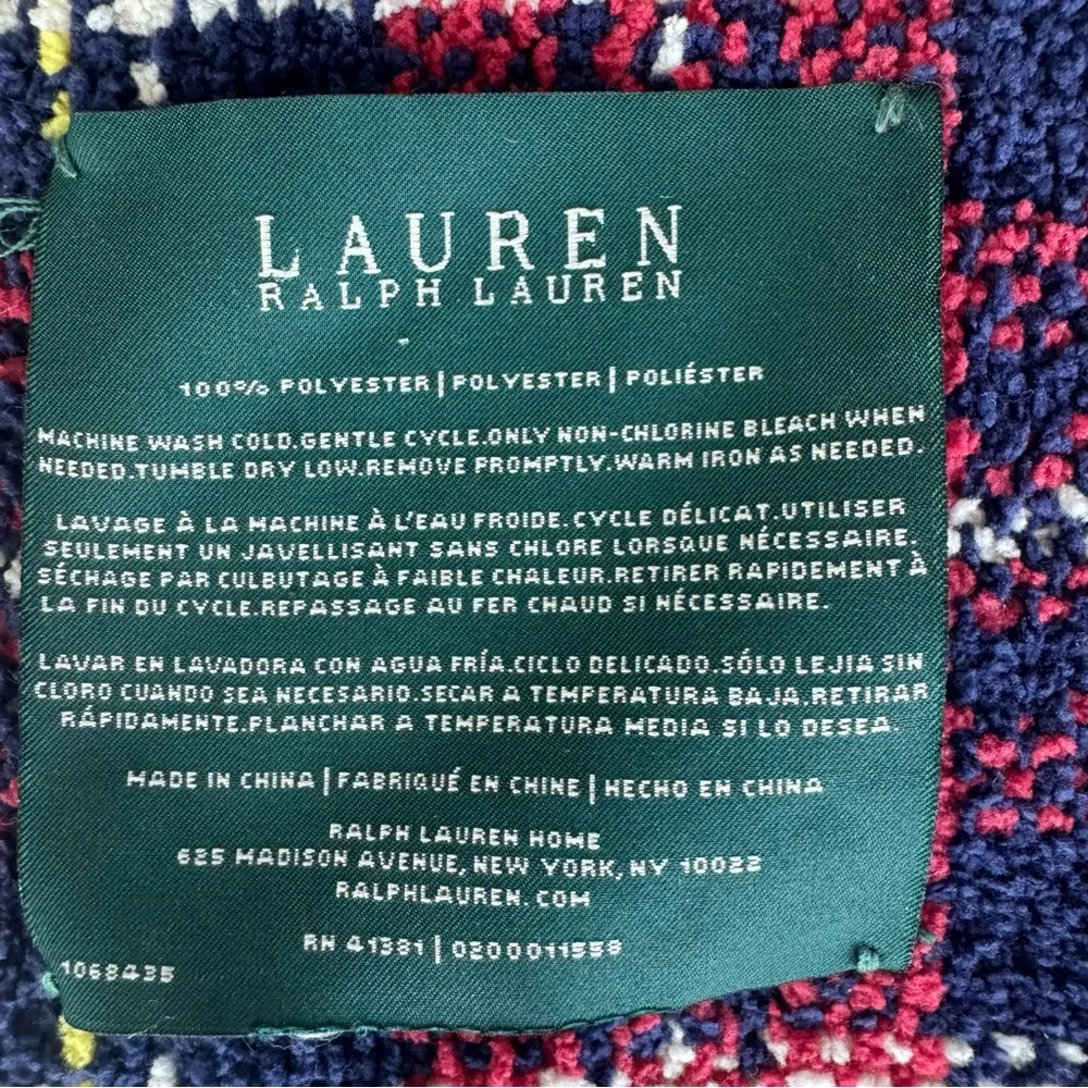 Vintage Ralph Lauren Plaid Throw Blanket with Fringe